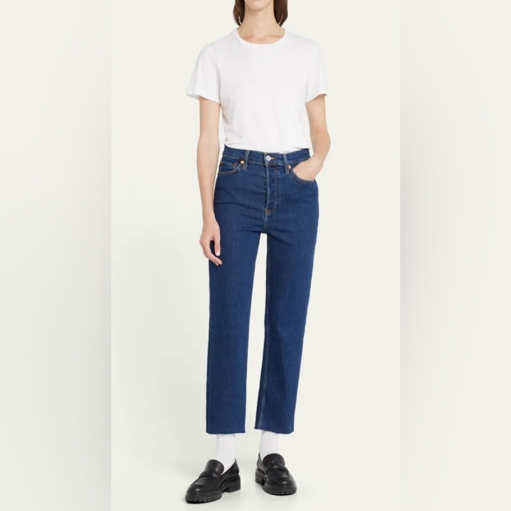 Re/Done 70s High Rise Stovepipe DeepFadedBlu Women's Jeans, size 26, NWT